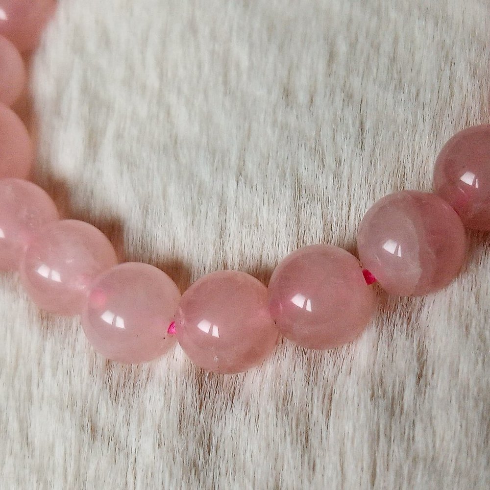 Pink Rutilated Quartz Stretch Bracelet - Picture 3 of 8